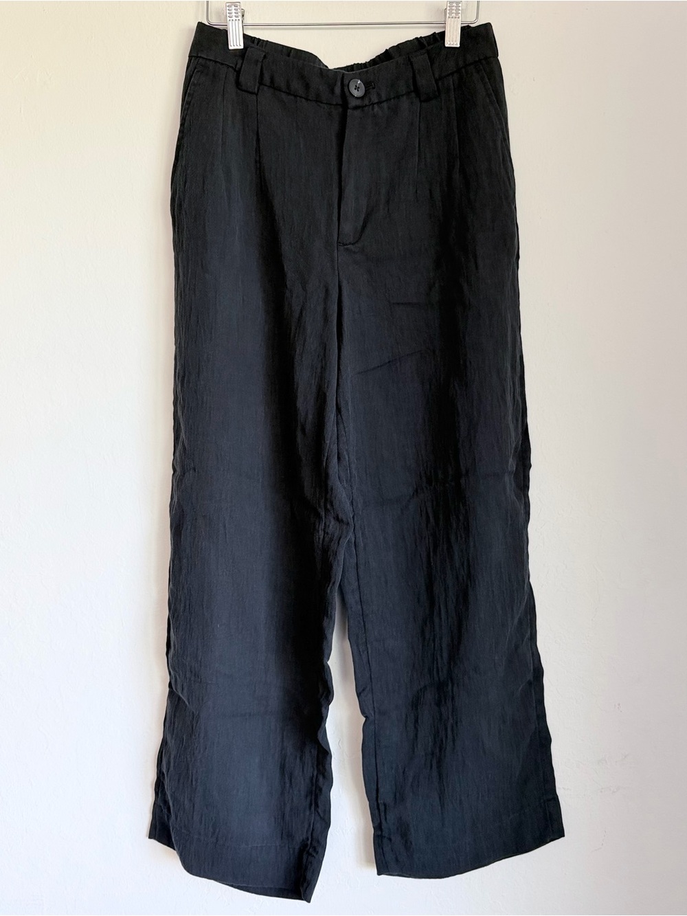 a new day Women’s Pleat Front Lyocell blend Trousers, Elastic Waist, Black, Sz 8